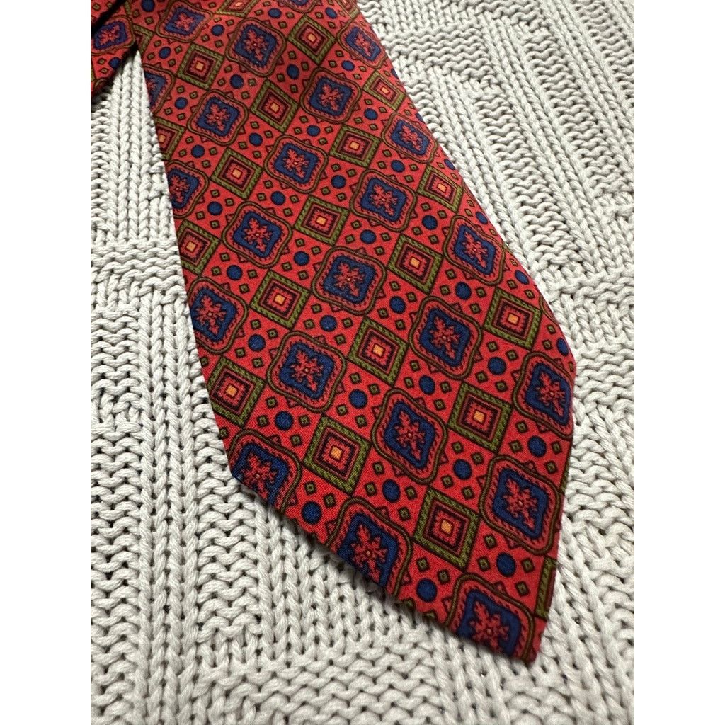 DuPont Vintage ST Dupont red geometric silk tie Size ONE SIZE - 2 Thumbnail