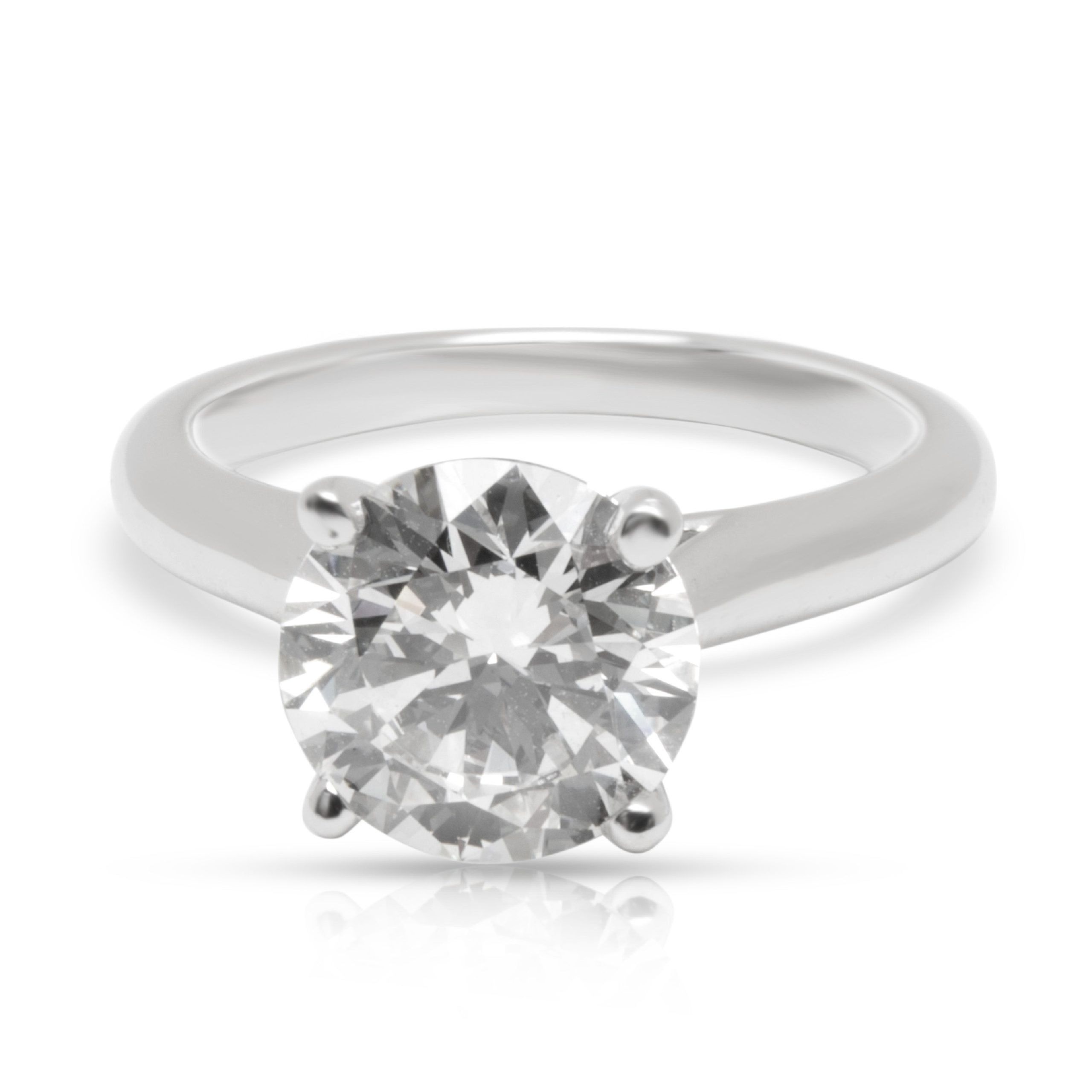 image of Cartier Diamond Solitaire Engagement Ring In Platinum (2.01 Ct H/vs1) in Silver, Women's