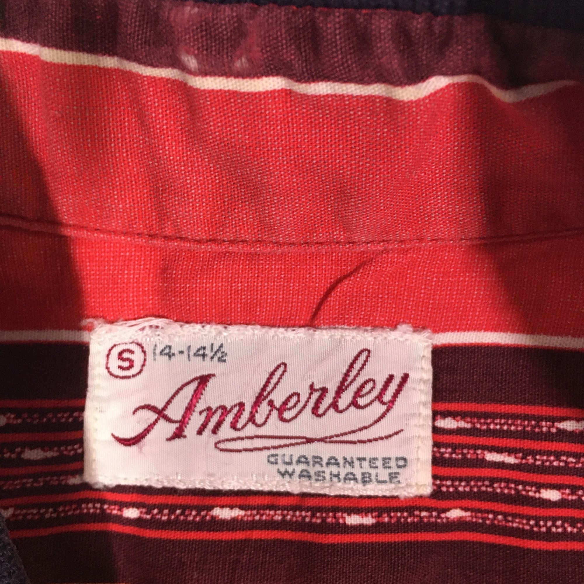 Other Vtg Amberley Red PANEL Rockabilly ATOMIC Stripe Shirt Size US S / EU 44-46 / 1 - 4 Thumbnail