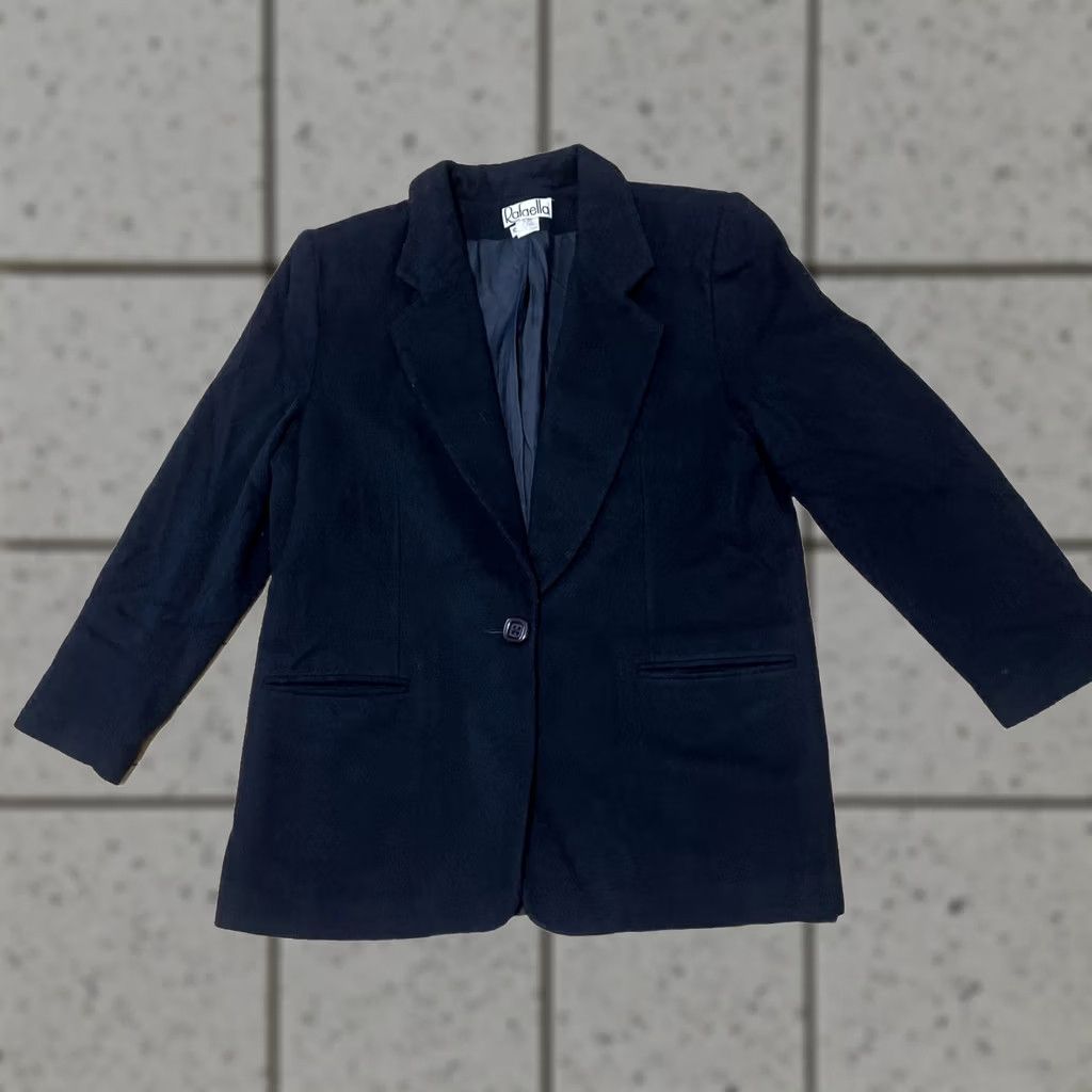 Vintage VINTAGE Rafaella Wool Cashmere Jacket Women 12 Black 90s Blazer Coat Minimal Lined Buttoned Wool Blend Jacket Size XL / US 12-14 / IT 48-50 - 1 Thumbnail