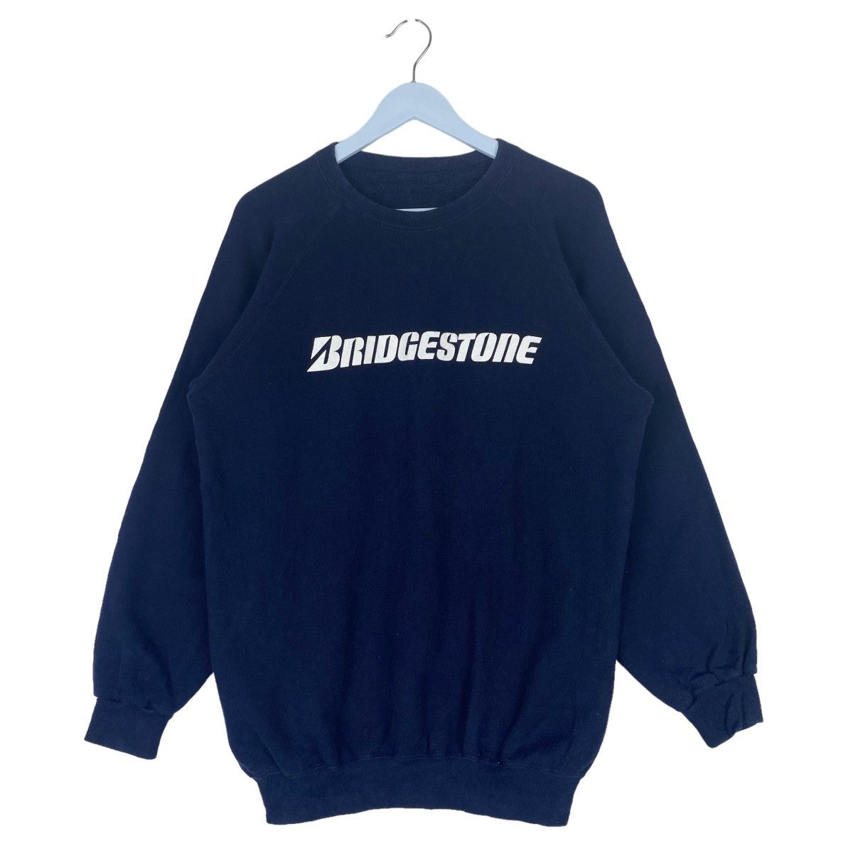 Designer × Vintage Bridgestone Sweatshirt Crewneck Navy Blue Pullover Jumper Size US L / EU 52-54 / 3 - 1 Thumbnail