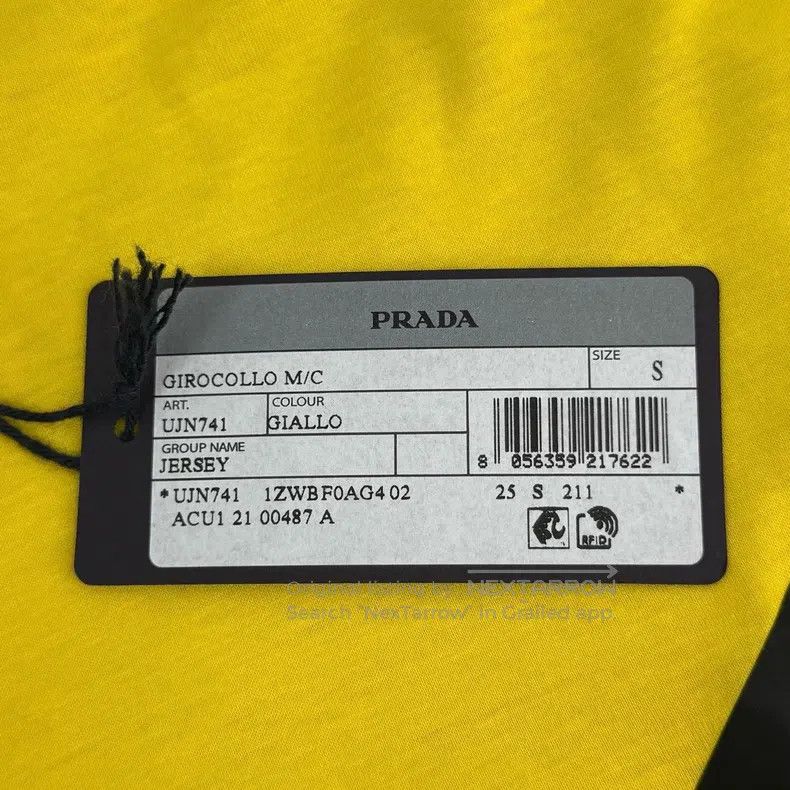 Prada Prada Yellow and black printed woollen triangle short slee Size US S / EU 44-46 / 1 - 8 Thumbnail