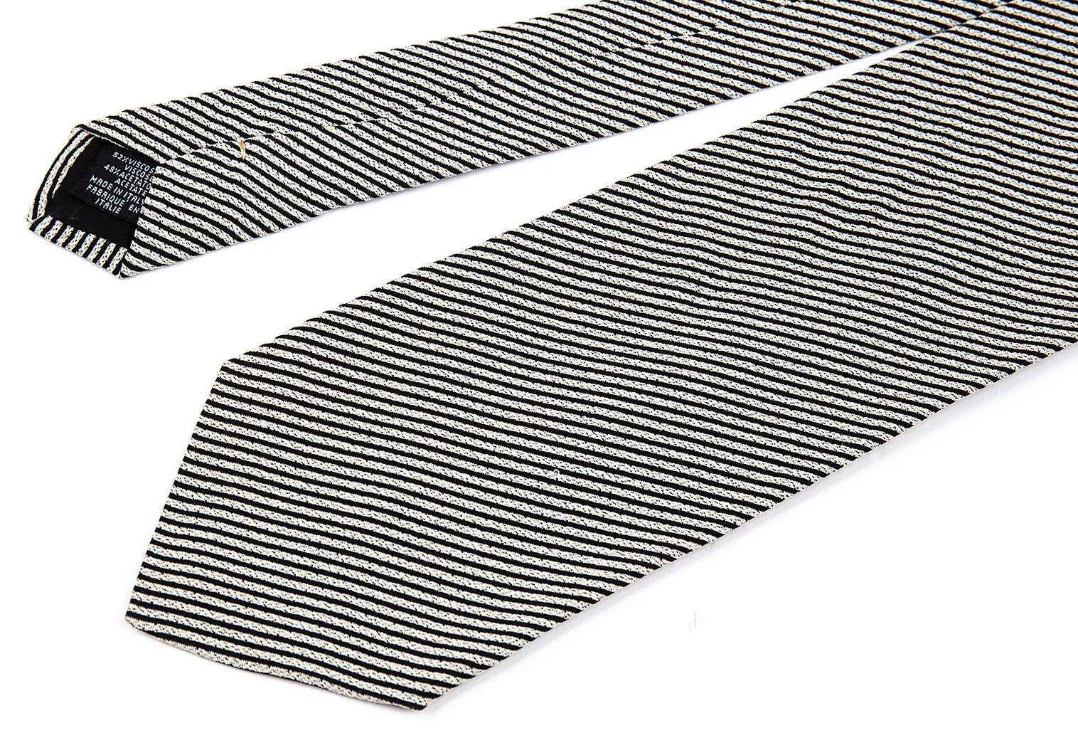 Emporio Armani Ivory Diagonal Stripe Tie Size ONE SIZE - 4 Thumbnail