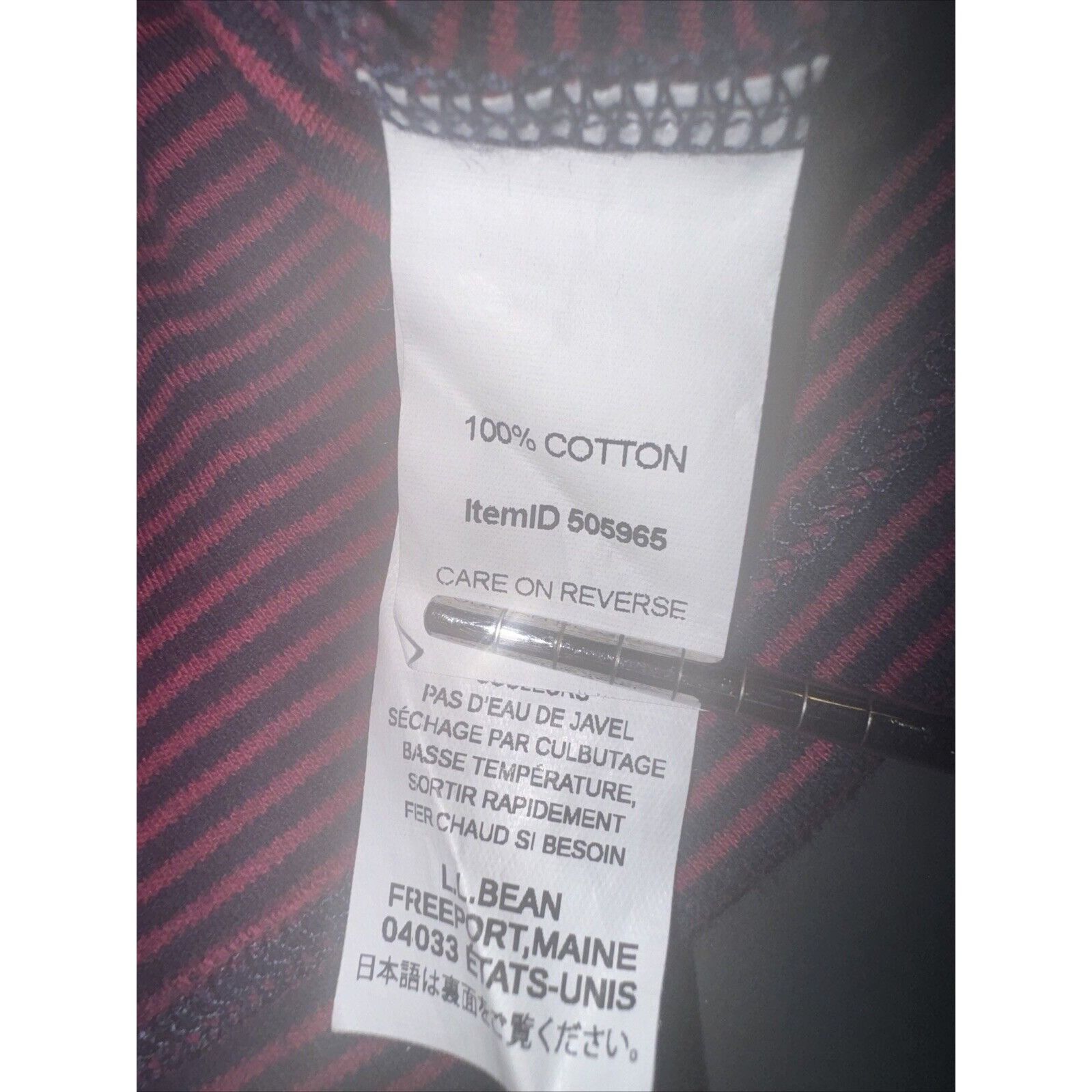 L.L. Bean LL Bean Top Womens Medium Red Gray Stripe Turtleneck Stretch Size XS / US 0-2 / IT 36-38 - 5 Thumbnail