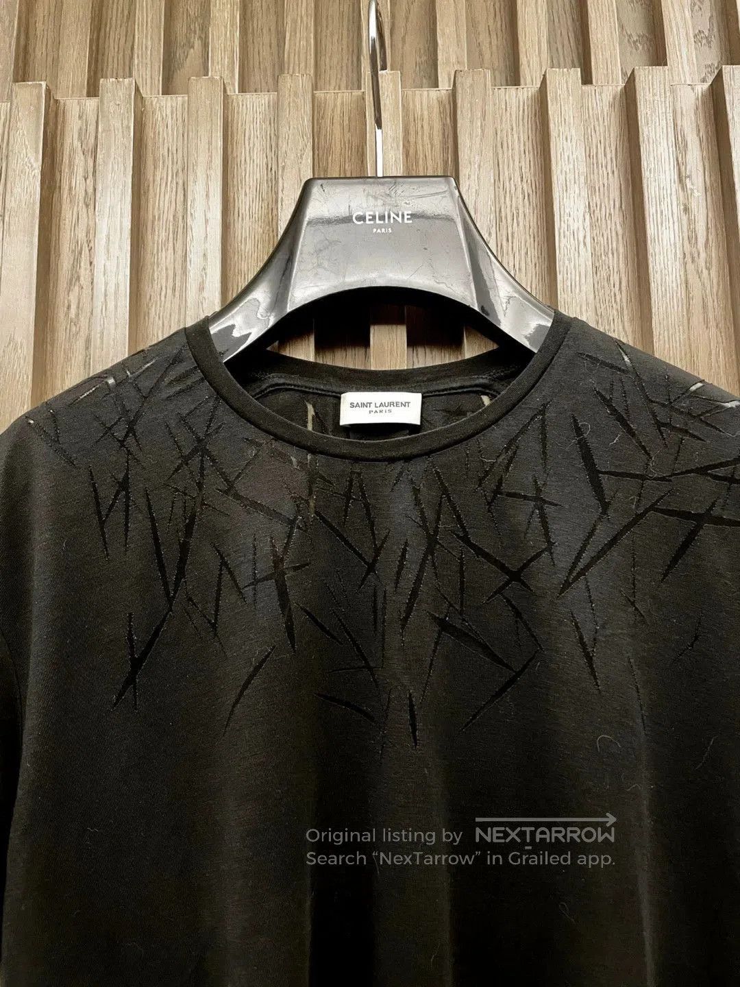 Saint Laurent Paris Black Short Sleeve Shirt with Abstract Pattern. Size US M / EU 48-50 / 2 - 3 Thumbnail