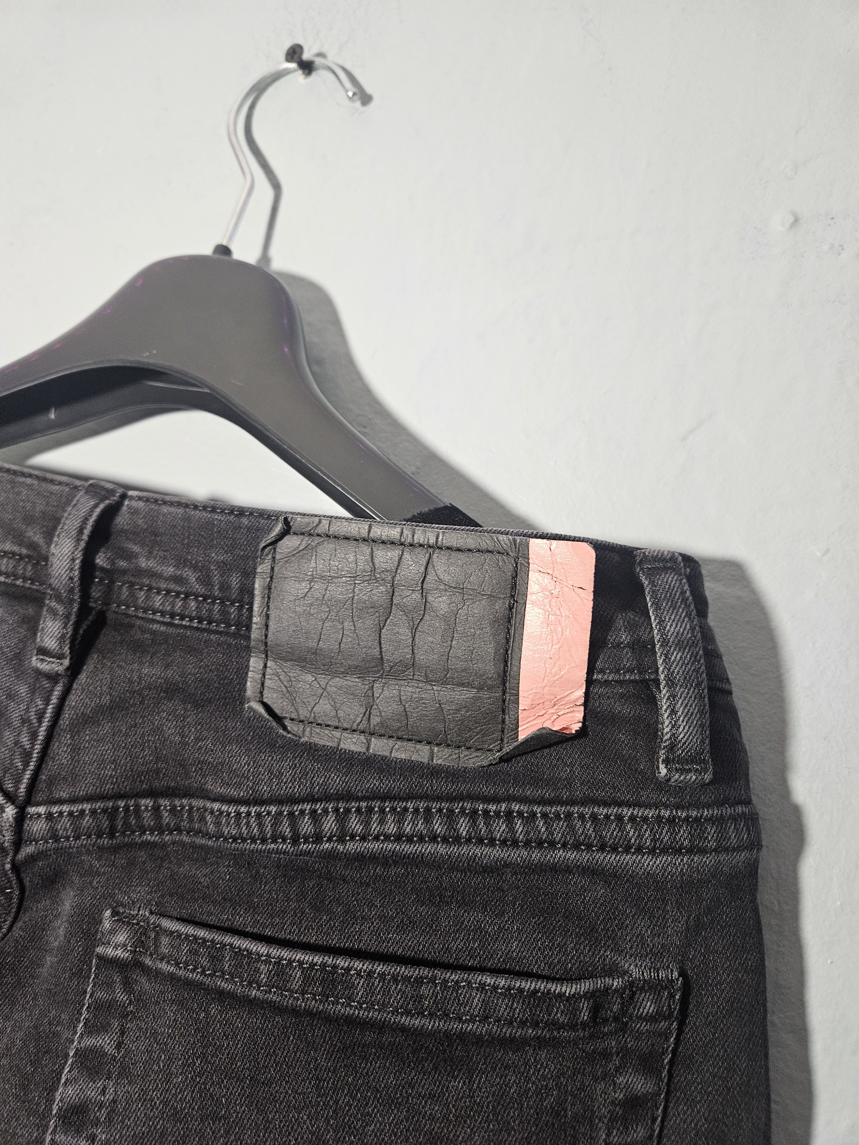 Acne Studios Blå Konst River Used Blk Back Patch Denim Jeans Size US 31 - 7 Thumbnail