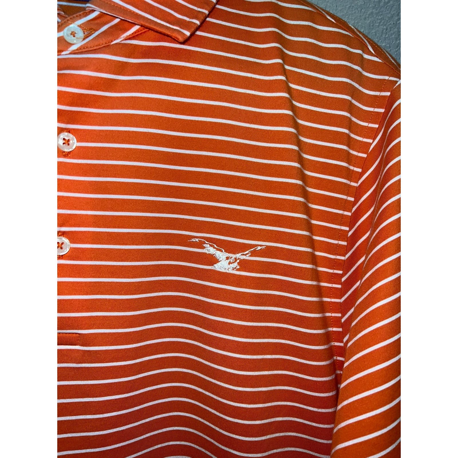 Vintage Vintage Martin Polo Shirt Orange Striped Golf SS Eagle M Size US M / EU 48-50 / 2 - 3 Thumbnail