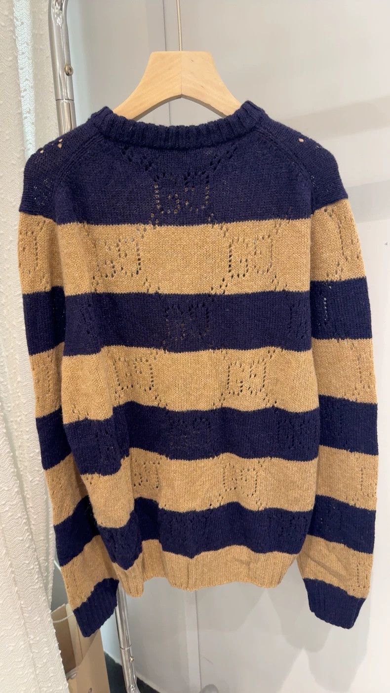 Gucci Gucci Striped hollow gg wool sweater 2501-Nextarrow Size US L / EU 52-54 / 3 - 4 Thumbnail