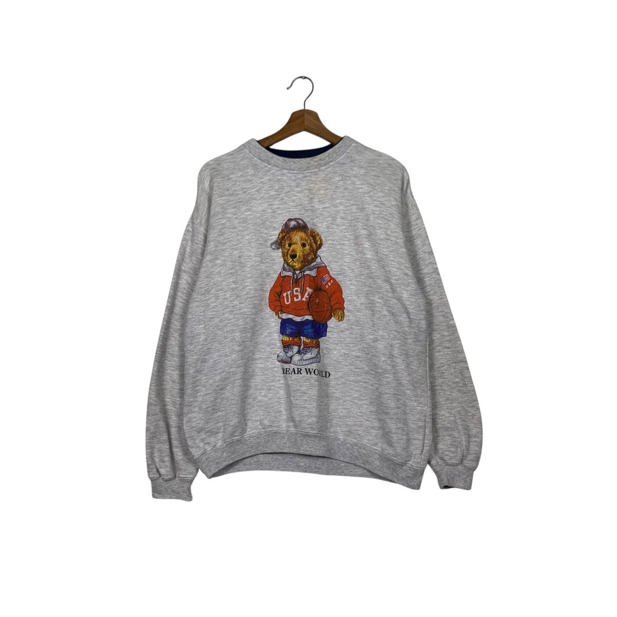 BEAR WORLD Graphics Printed Crewneck Sweatshirt #2046-C89