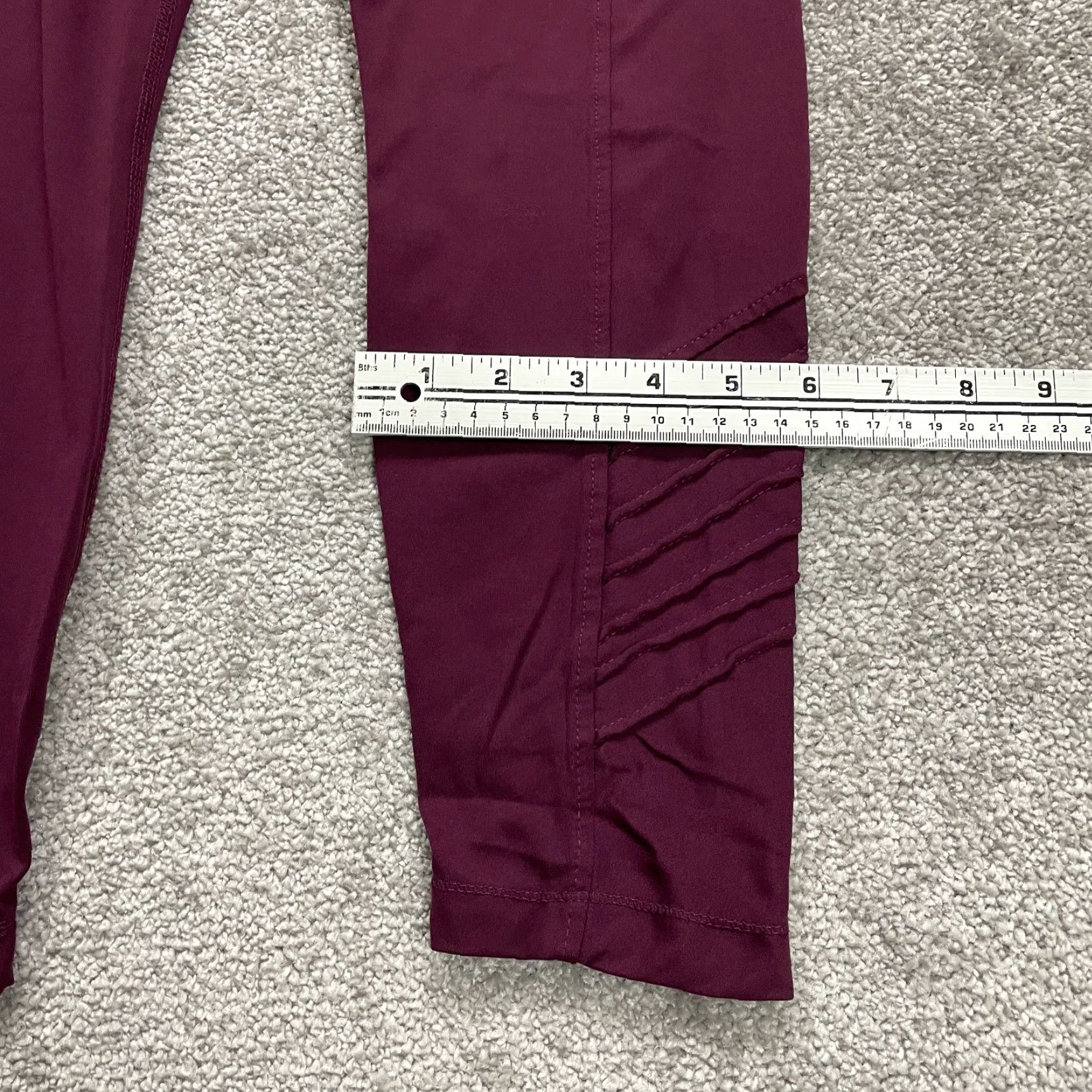 Vintage Member's Mark Leggings Womens Cropped Active M Maroon 26x24 Yoga Athletic Size 32" / US 10 / IT 46 - 7 Thumbnail