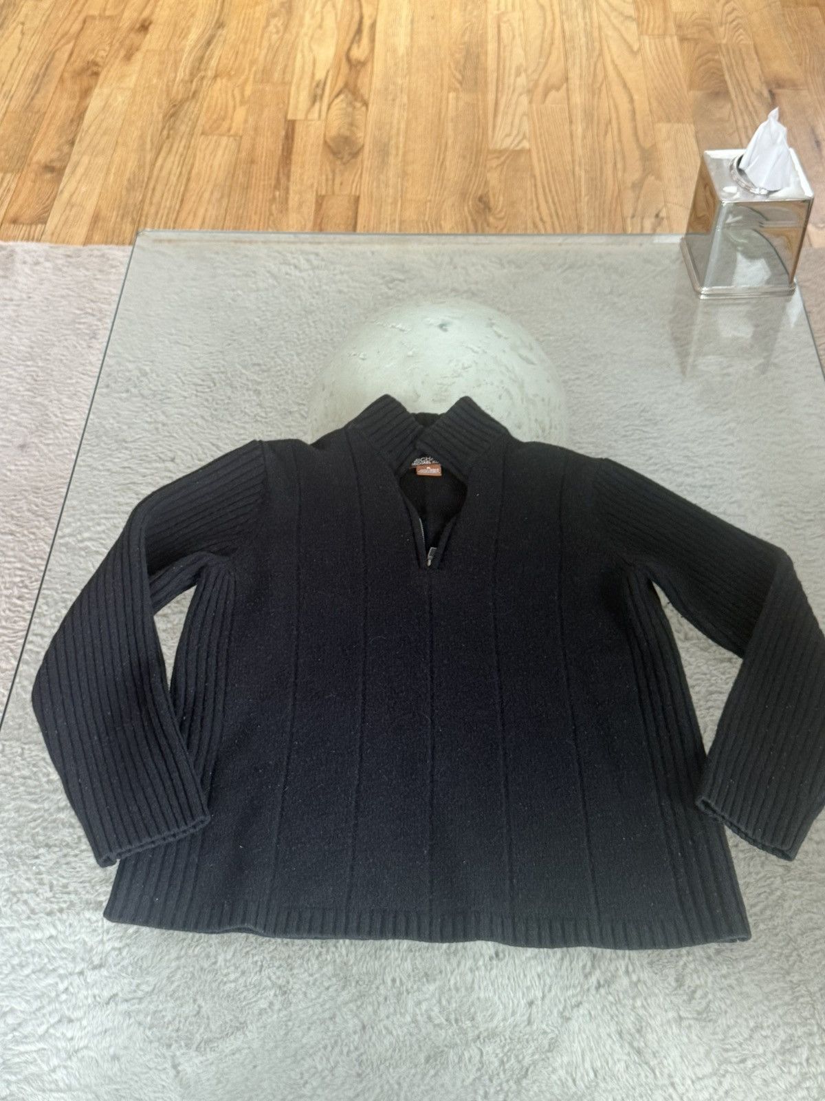 Michael Kors Vintage Black Wool Quarter Zip by Michael Kors Size US M / EU 48-50 / 2 - 2 Thumbnail