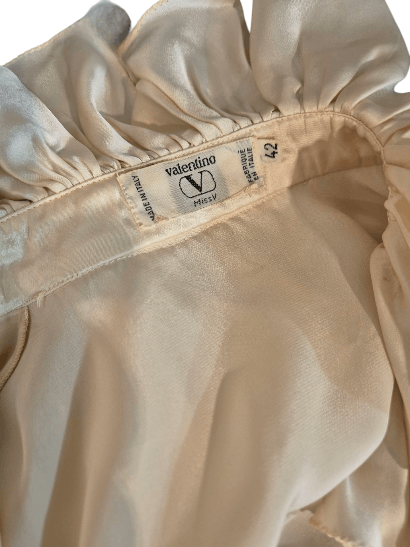 Valentino Valentino- Silk Ruffled Blouse Ivory -Rare Archive Piece Size M / US 6-8 / IT 42-44 - 9 Thumbnail
