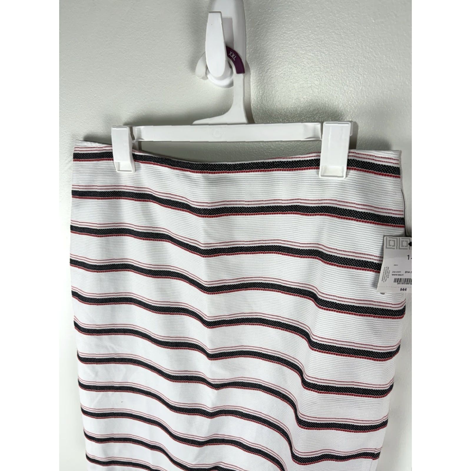 Liz Claiborne Liz Claiborne Career White/Multi Striped Midi Skirt Womens Size 14 New Size 36" / US 14 / IT 50 - 2 Thumbnail
