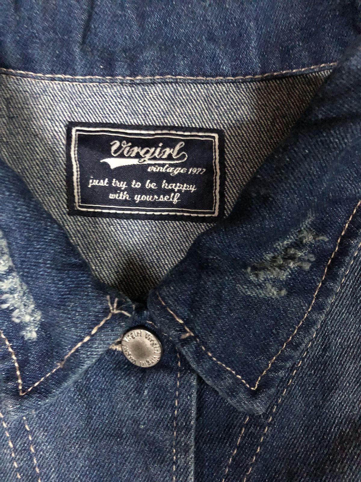 If Six Was Nine × Japanese Brand Virgirl Distressed Denim Jacket Size US M / EU 48-50 / 2 - 3 Thumbnail