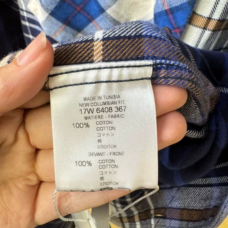 Givenchy Givenchy Size 39Patchwork Blue Plaid Long Sleeve Shirt 2506 Size US XL / EU 56 / 4 - 4 Thumbnail
