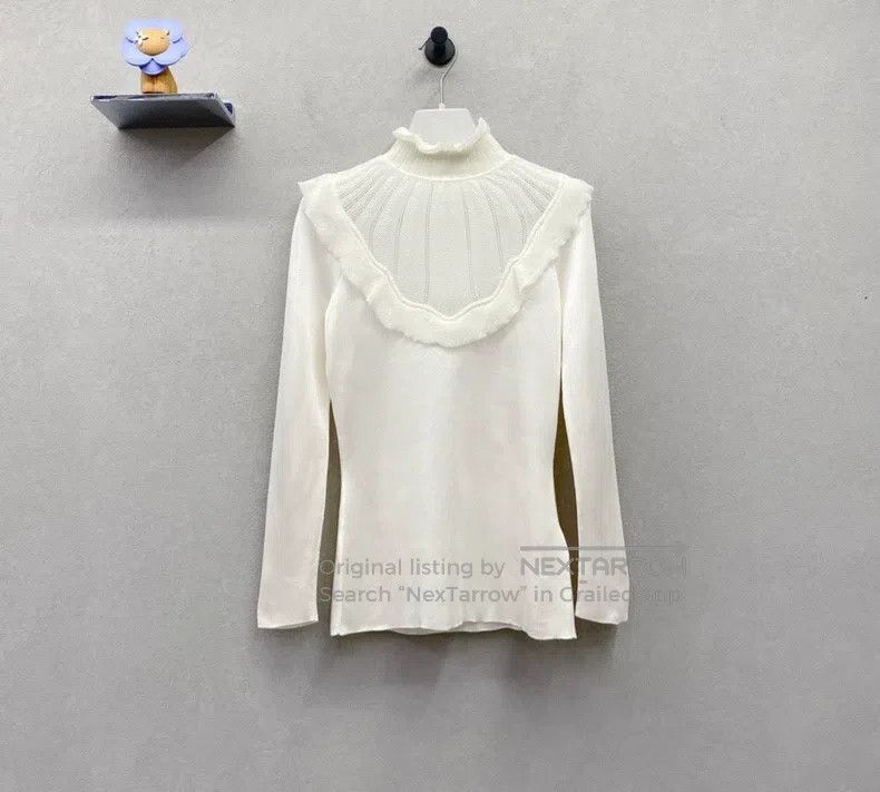 Hermes Hermes Beige frill knitted sweater Size XS / US 0-2 / IT 36-38 - 2 Thumbnail