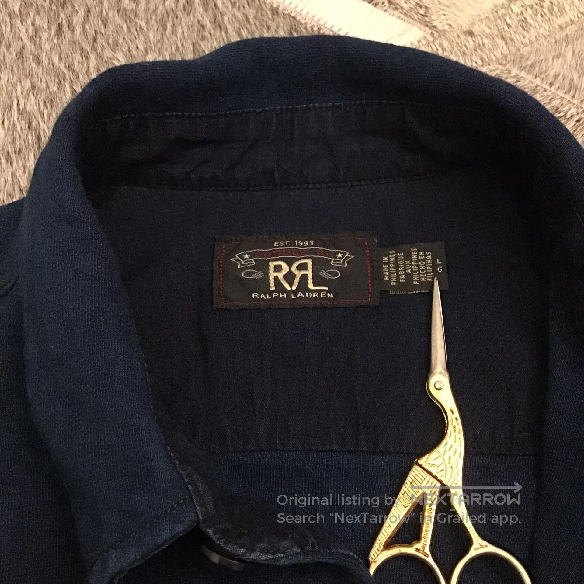 RRL Ralph Lauren Ralph Lauren Dark Patterned Shirt. Size US L / EU 52-54 / 3 - 5 Thumbnail