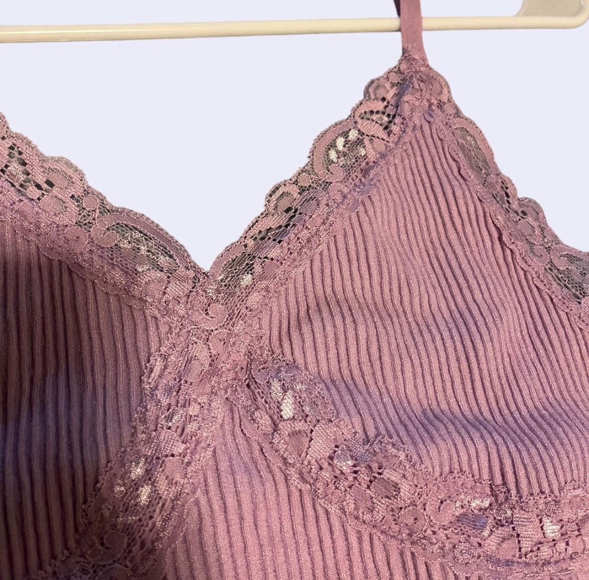 Pink × Vintage Coquette Vintage Pink Lace Trim Tank Top Size L / US 10 / IT 46 - 3 Thumbnail