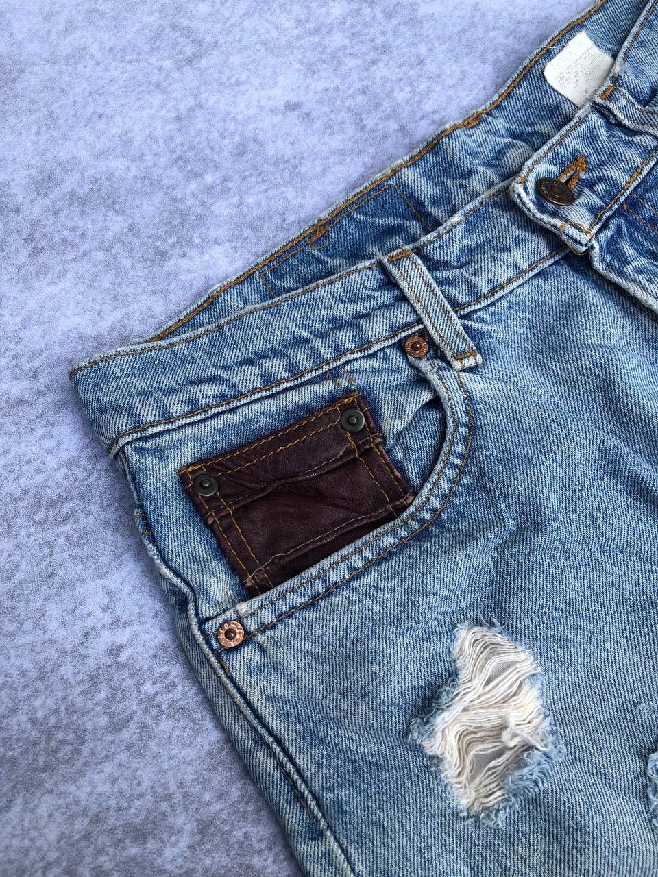 Levi's Vintage Thrashed Levi's Leather Pocket Ripped Jeans Size US 33 - 4 Thumbnail