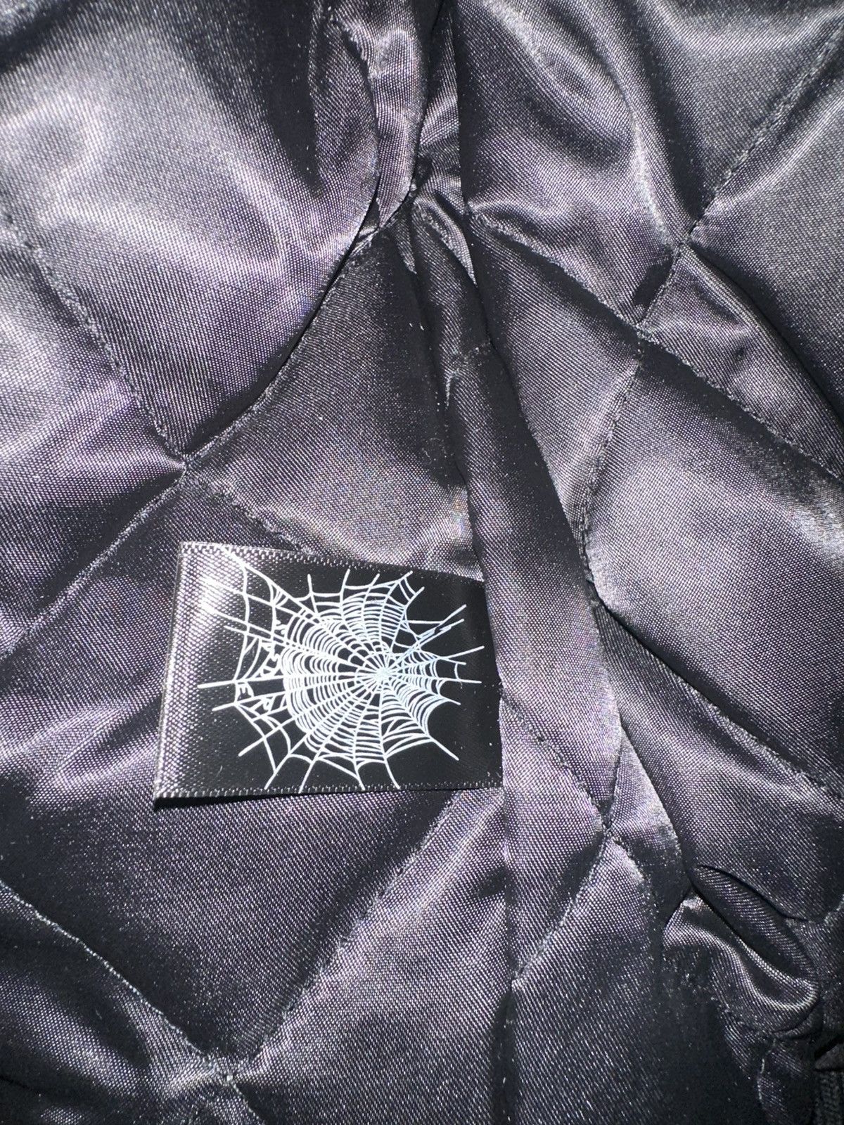 Sp5der Sp5der Black Debossed Web Leather Jacket Size US XXL / EU 58 / 5 - 6 Thumbnail