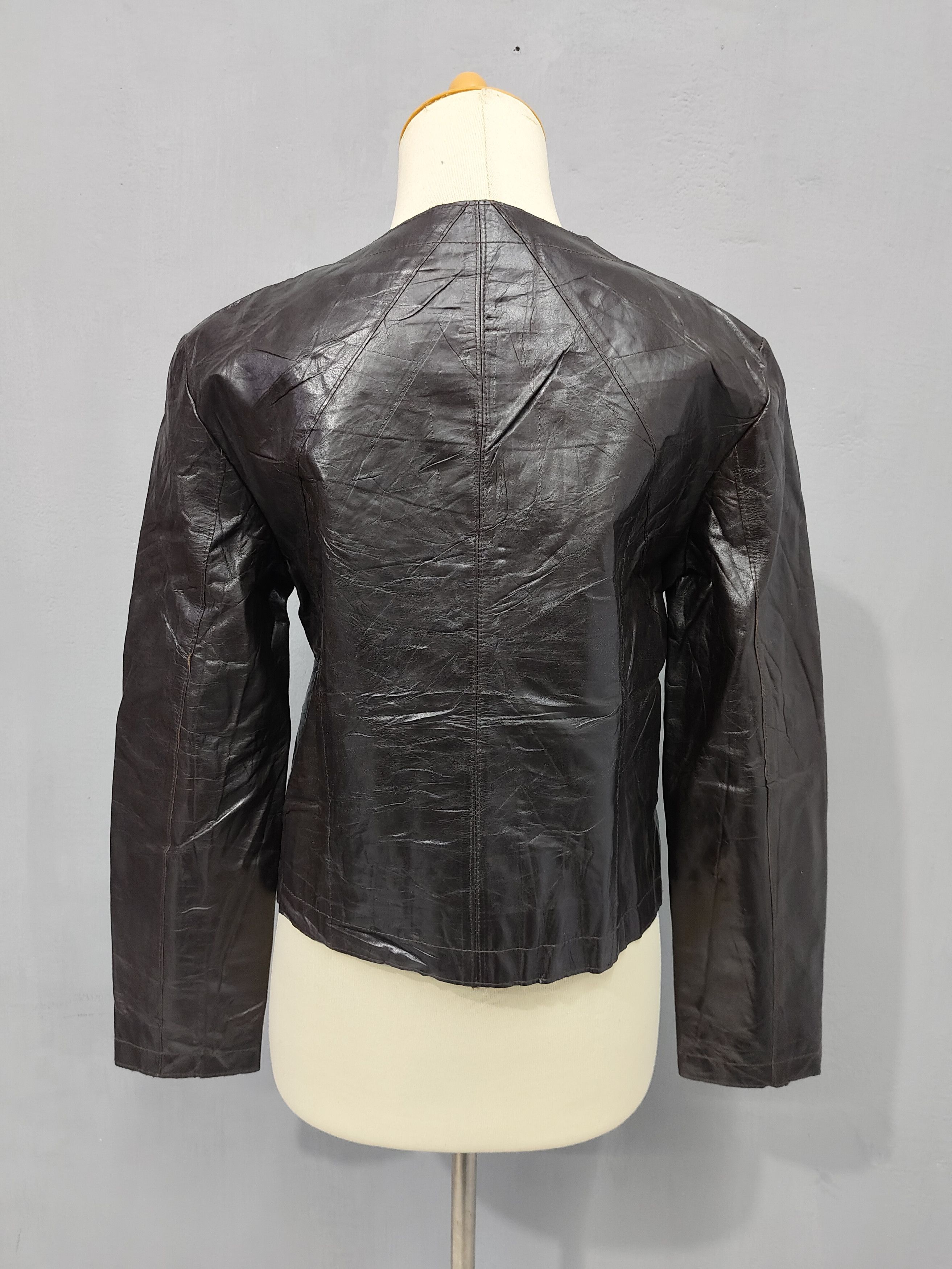 Karl Lagerfeld 90s Karl Lagerfeld- Archive Minimalist Moto Leather Jacket Size M / US 6-8 / IT 42-44 - 5 Thumbnail