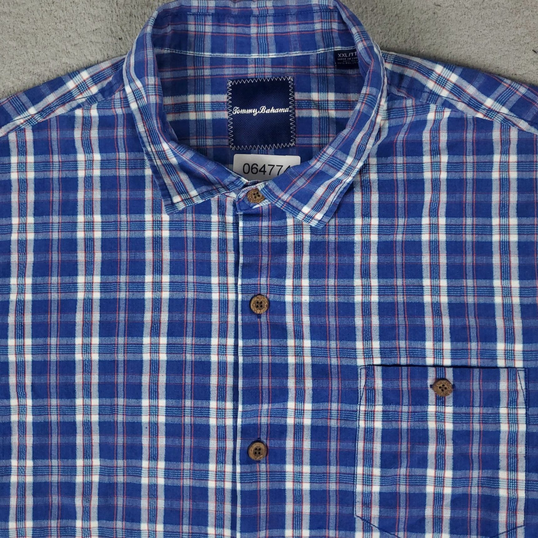Tommy Bahama Tommy Bahama Shirt Mens 2XL Blue Plaid Silk Button Up Short Sleeve Size US XXL / EU 58 / 5 - 2 Thumbnail