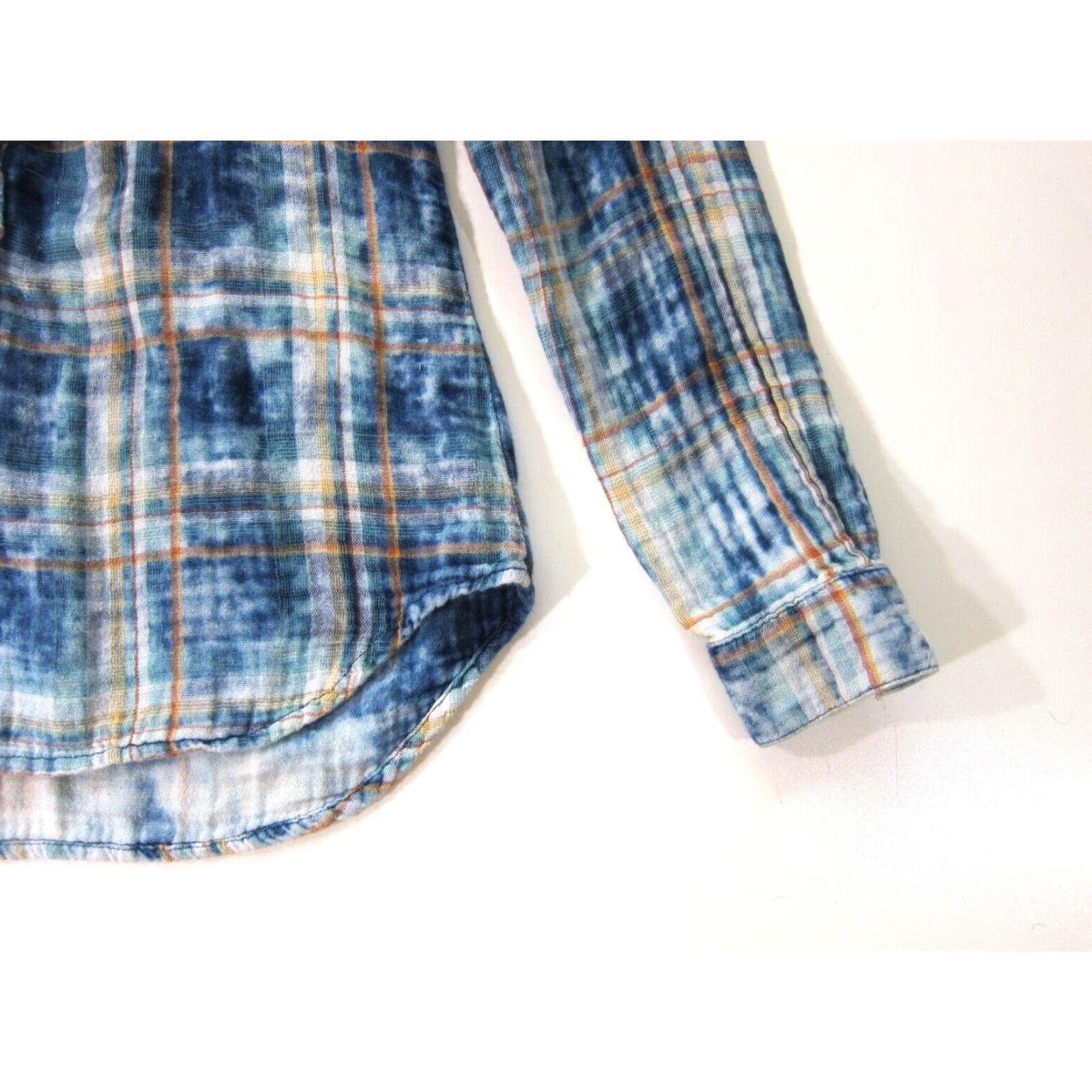 CLOT Cloth & Stone 100% Cotton Blue Yellow Plaid Button Long Sleeve Blouse XS Size XS / US 0-2 / IT 36-38 - 6 Thumbnail