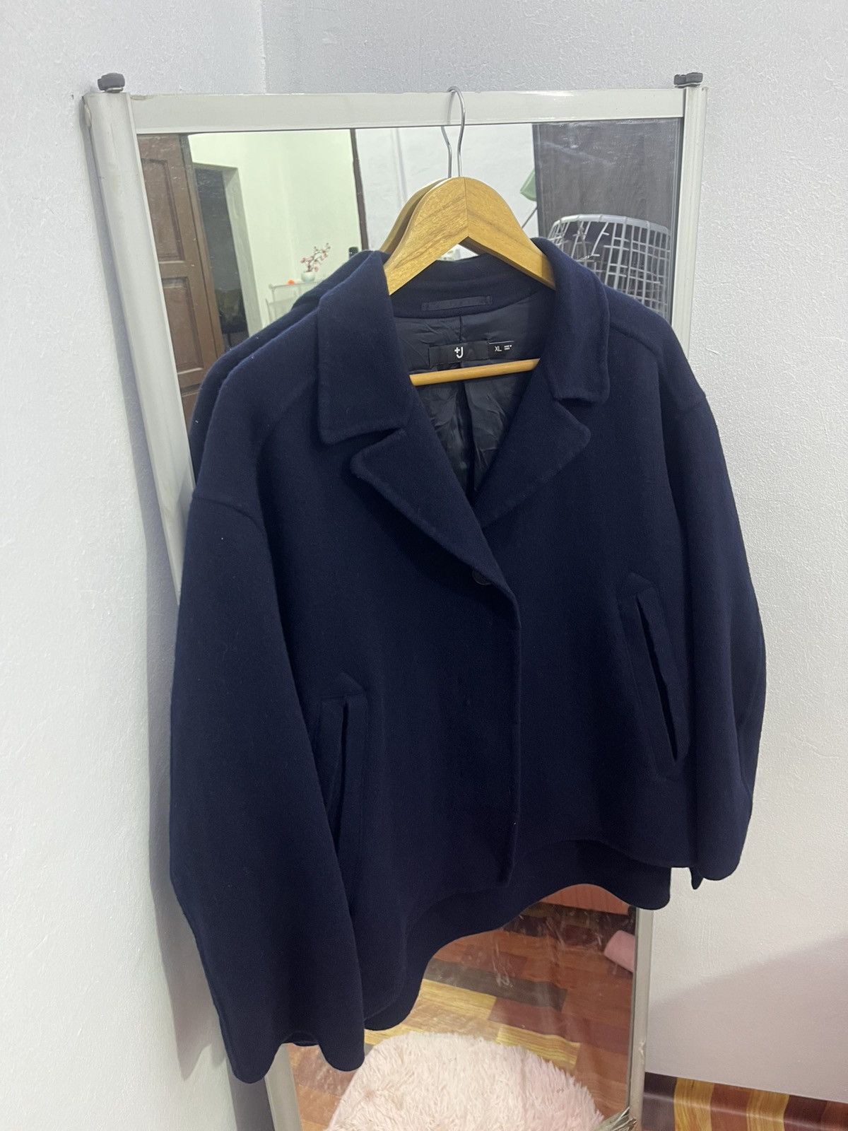 Jil Sander × Uniqlo Uniqlo +J Jil Sander Navy Wool Boxy Jacket Size US L / EU 52-54 / 3 - 2 Thumbnail