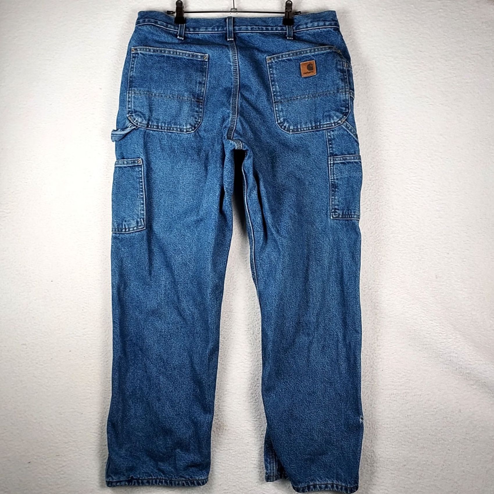 Carhartt Carhartt Mens Jeans Flannel Lined Carpenter Blue Denim 36x30 Relaxed Fit Size US 36 / EU 52 - 2 Thumbnail
