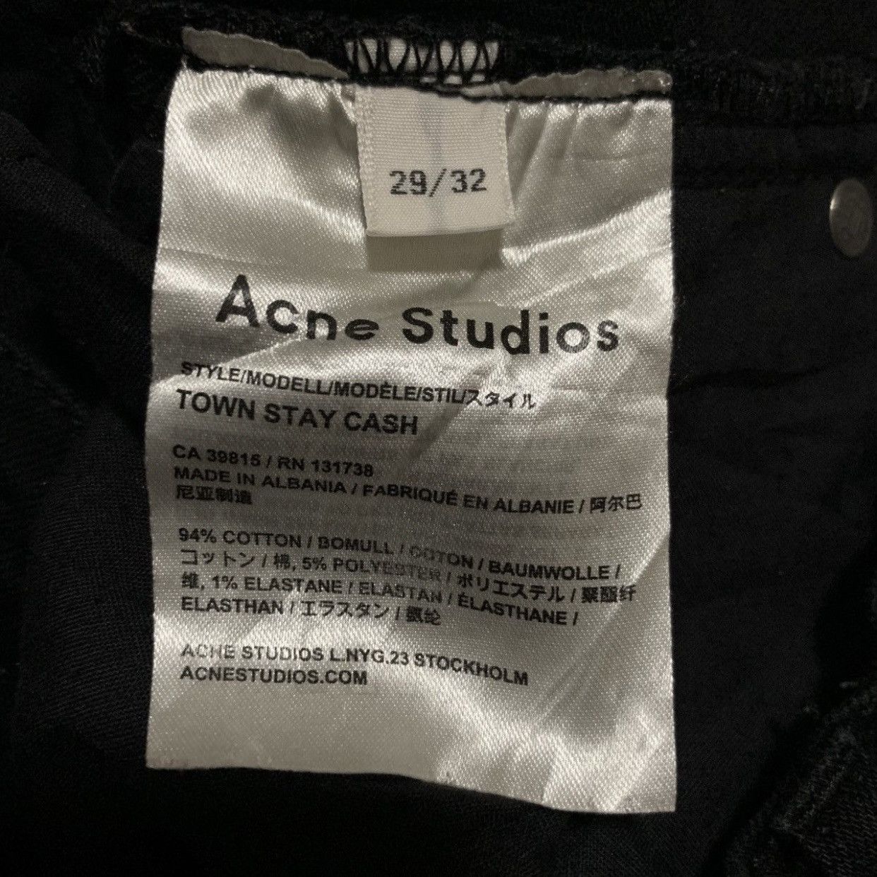 Acne Studios Acne Studios Black Denim Pants Size US 29 - 11 Thumbnail