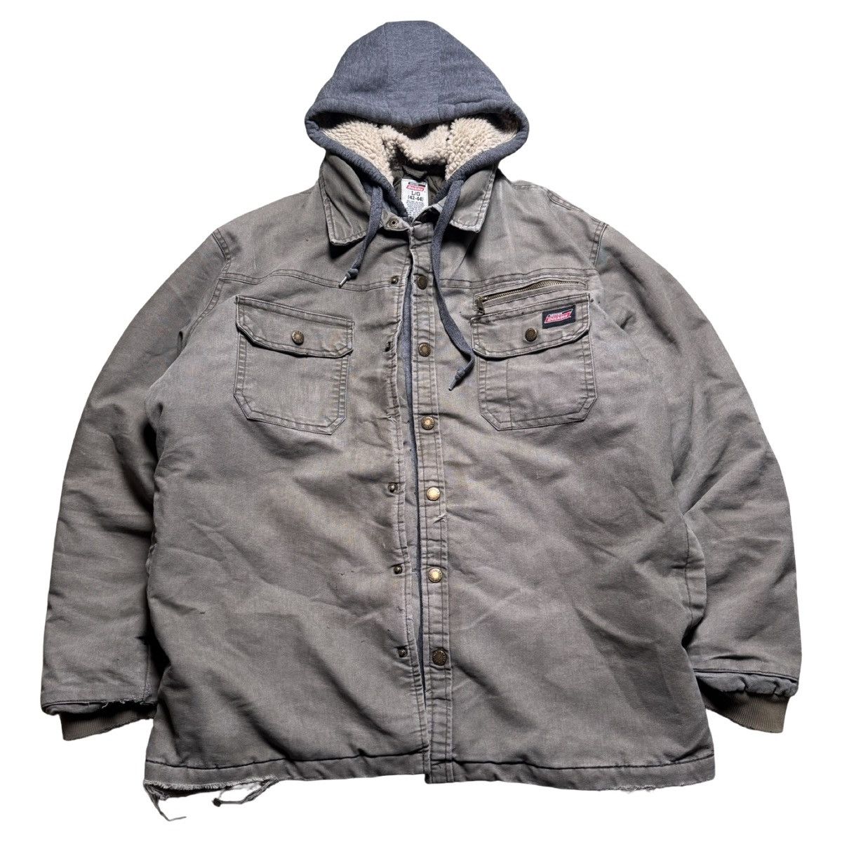 Dickies Dickies Hooded Work Jacket Faded Olive Green Mens L Distress Size US L / EU 52-54 / 3 - 1 Thumbnail