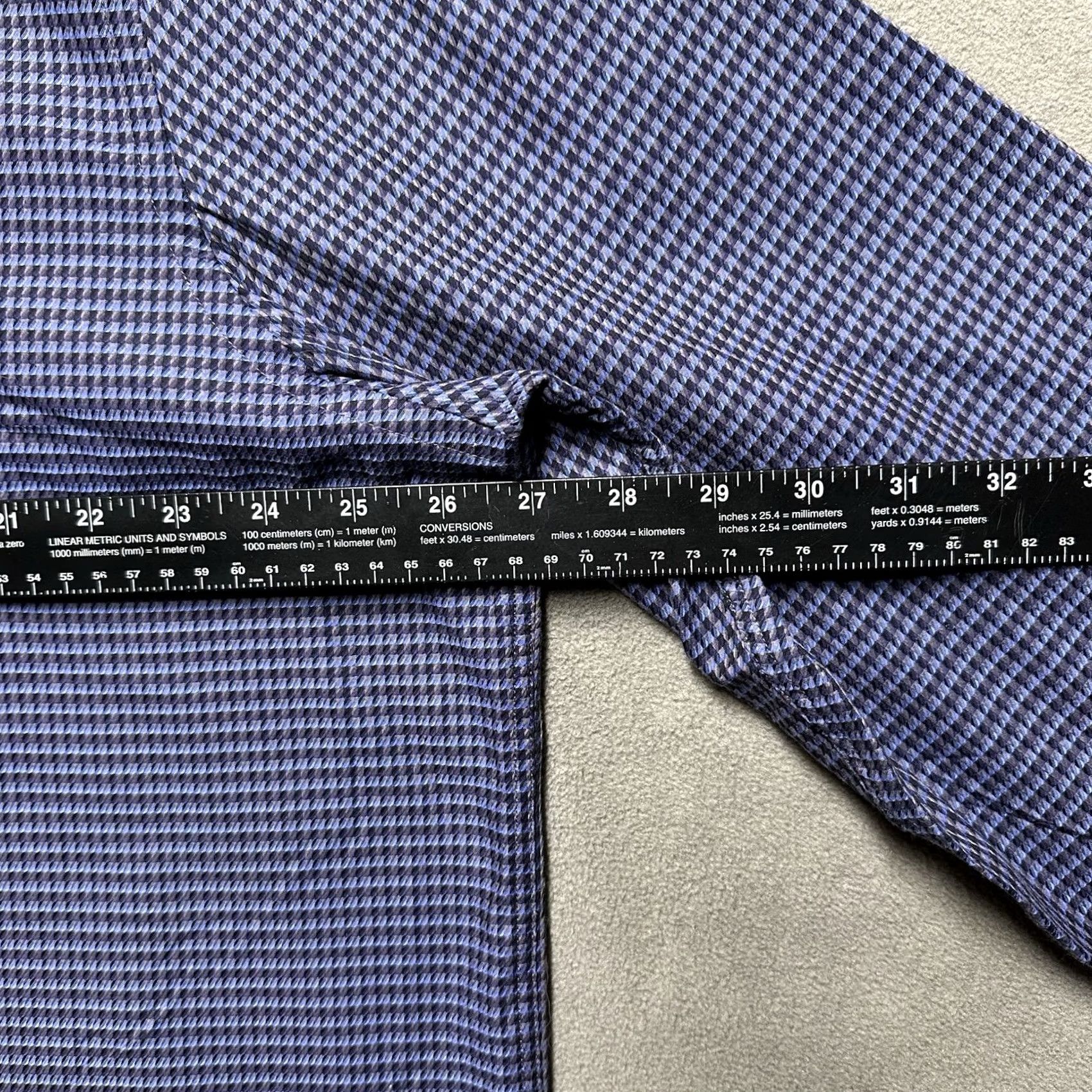 Johnston & Murphy Johnston & Murphy Shirt Mens 2XL Blue Geometric Button-Up Cotton Size US XXL / EU 58 / 5 - 7 Thumbnail