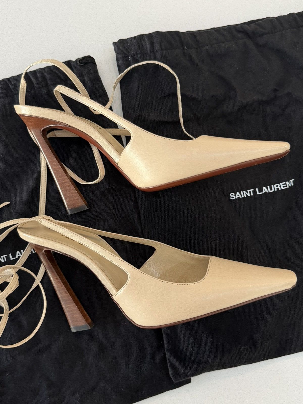 Saint Laurent Paris Saint Laurent Blade slingback pumps in Nude Size US 6 / IT 36 - 6 Thumbnail