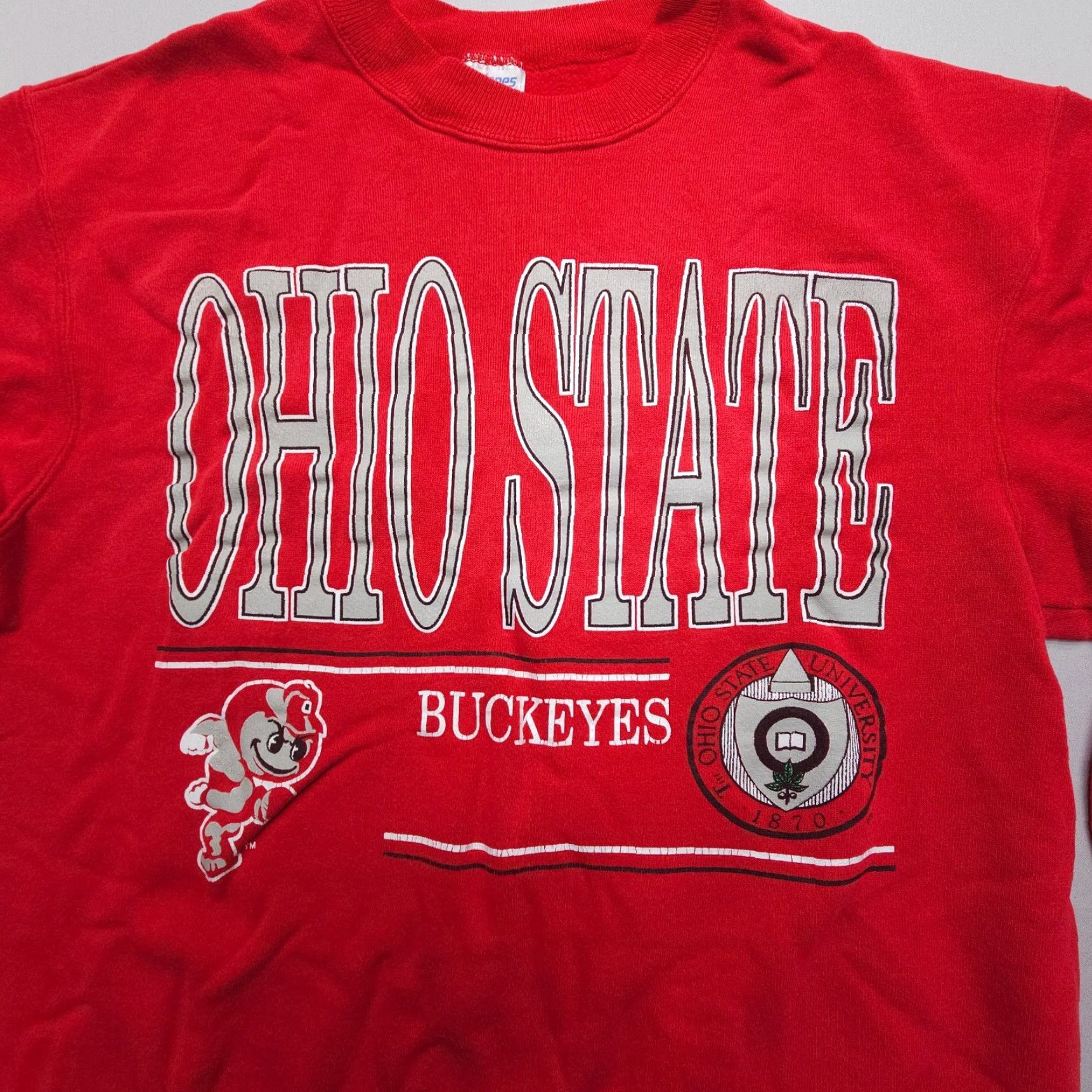 Hanes VINTAGE Hanes Ohio State Buckeyes Sweatshirt Womens XL Red University Logo Pullover Sweatshirt 90s College USA Made Men/Women Shirt Size XL / US 12-14 / IT 48-50 - 2 Thumbnail