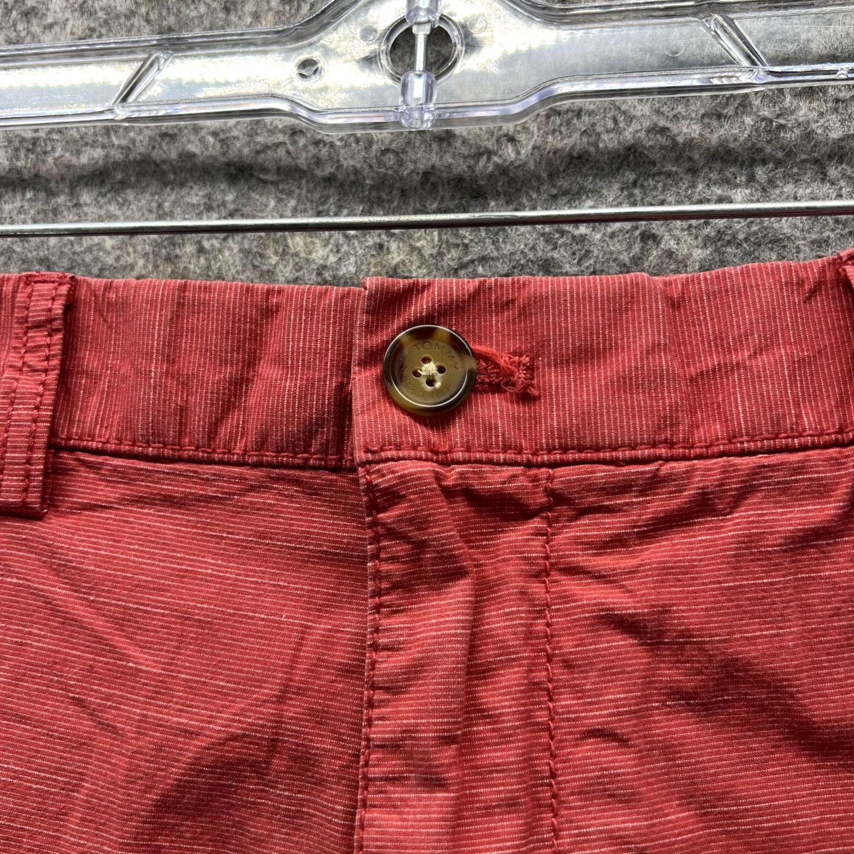 Tommy Hilfiger Tommy Hilfiger Shorts Men 40 Pink Pastel Flat Front Chino Casual Cotton Striped Size US 40 / EU 56 - 2 Thumbnail