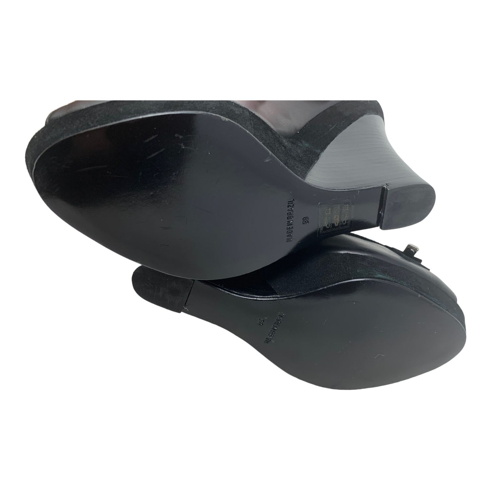Karen Millen Karen Millen Black Leather Peep Toes Wedge Shoes size 39 - 8 Size US 8 / IT 38 - 3 Thumbnail