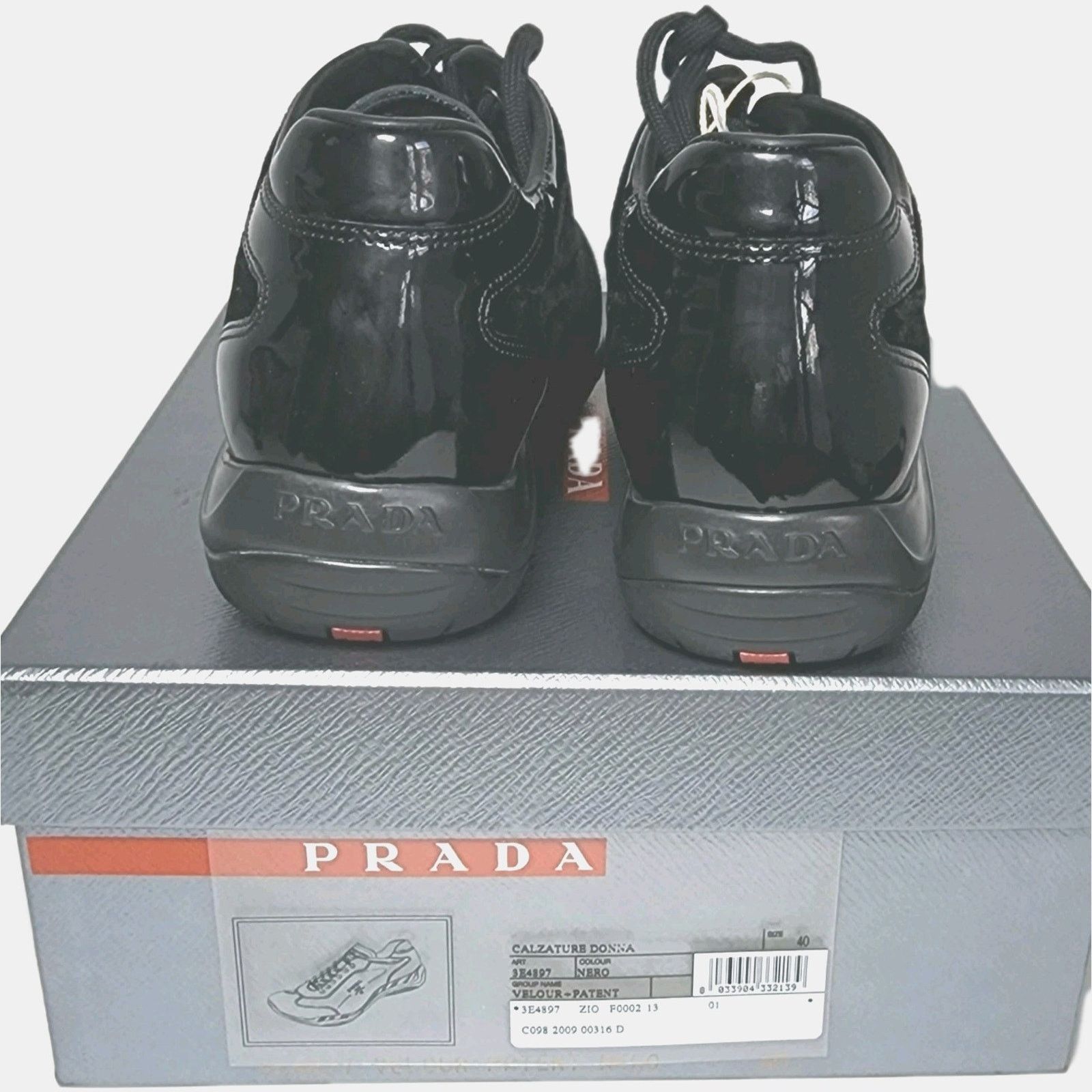 Prada Prada Sports Black Patent Leather And Velvet Top Size US9 Size US 9 / IT 39 - 13 Thumbnail