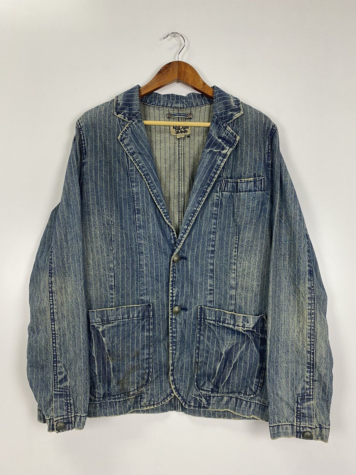 Indigo × Vintage Vintage Nylaus Jeans distress design Size US L / EU 52-54 / 3 - 8 Thumbnail