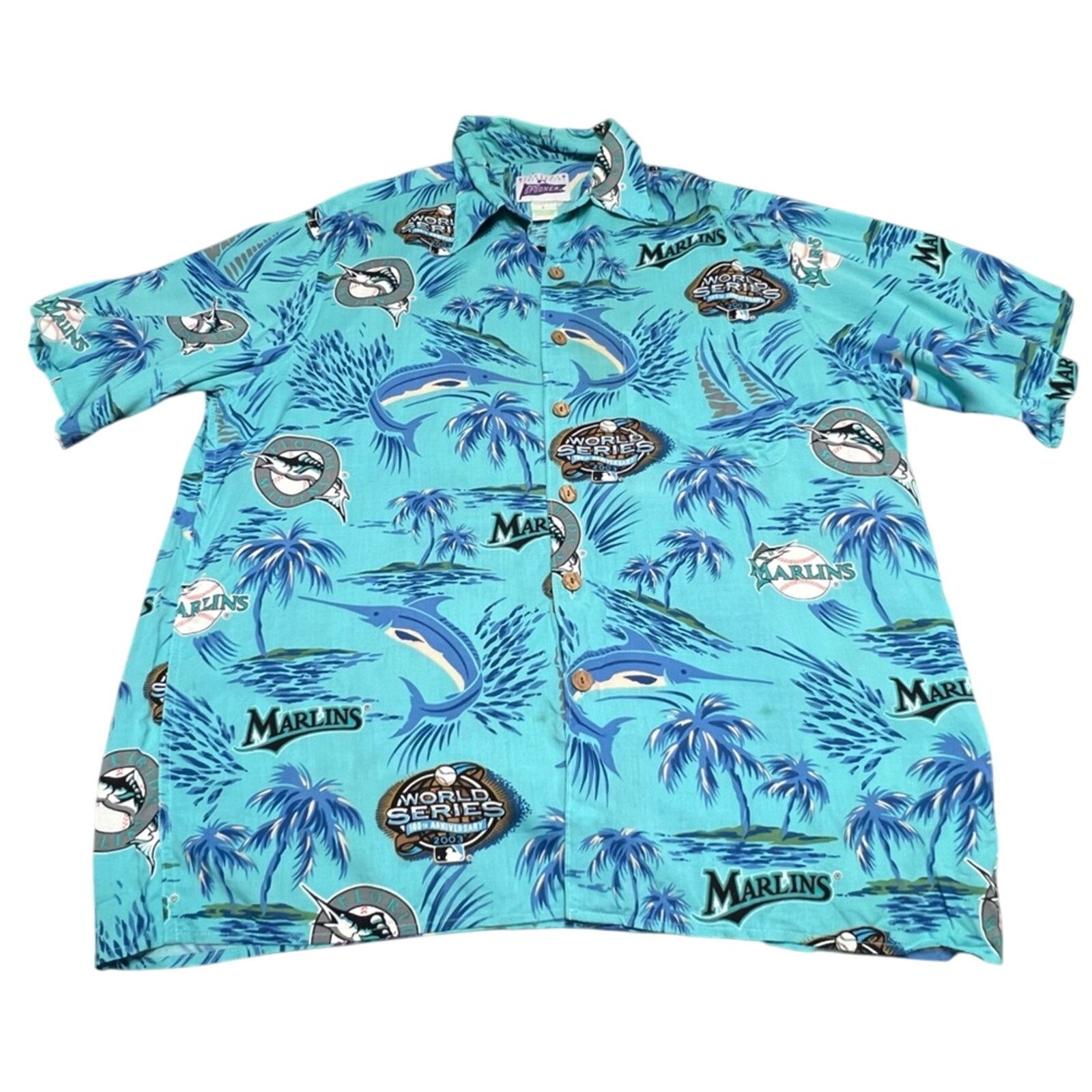 Reyn Spooner Vintage Reyn Spooner Shirt Florida Marlins Hawaiian 2003 Size US L / EU 52-54 / 3 - 2 Thumbnail