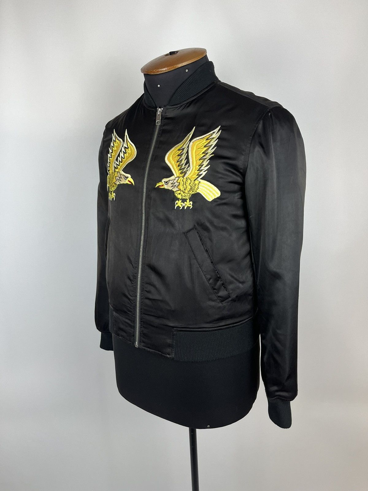 Designer × Diesel Diesel Wild Spirit Embroidered Satin Bomber Jacket Black S Size US S / EU 44-46 / 1 - 2 Thumbnail