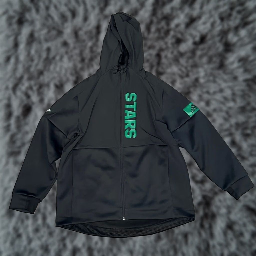 Adidas VINTAGE? Dallas Stars Adidas Black Game Mode Full Zip Hoodie Performance Jacket XL Men's Black Bomber Jacket Adidas Jacket Men XL Black 90s Size US XL / EU 56 / 4 - 1 Thumbnail