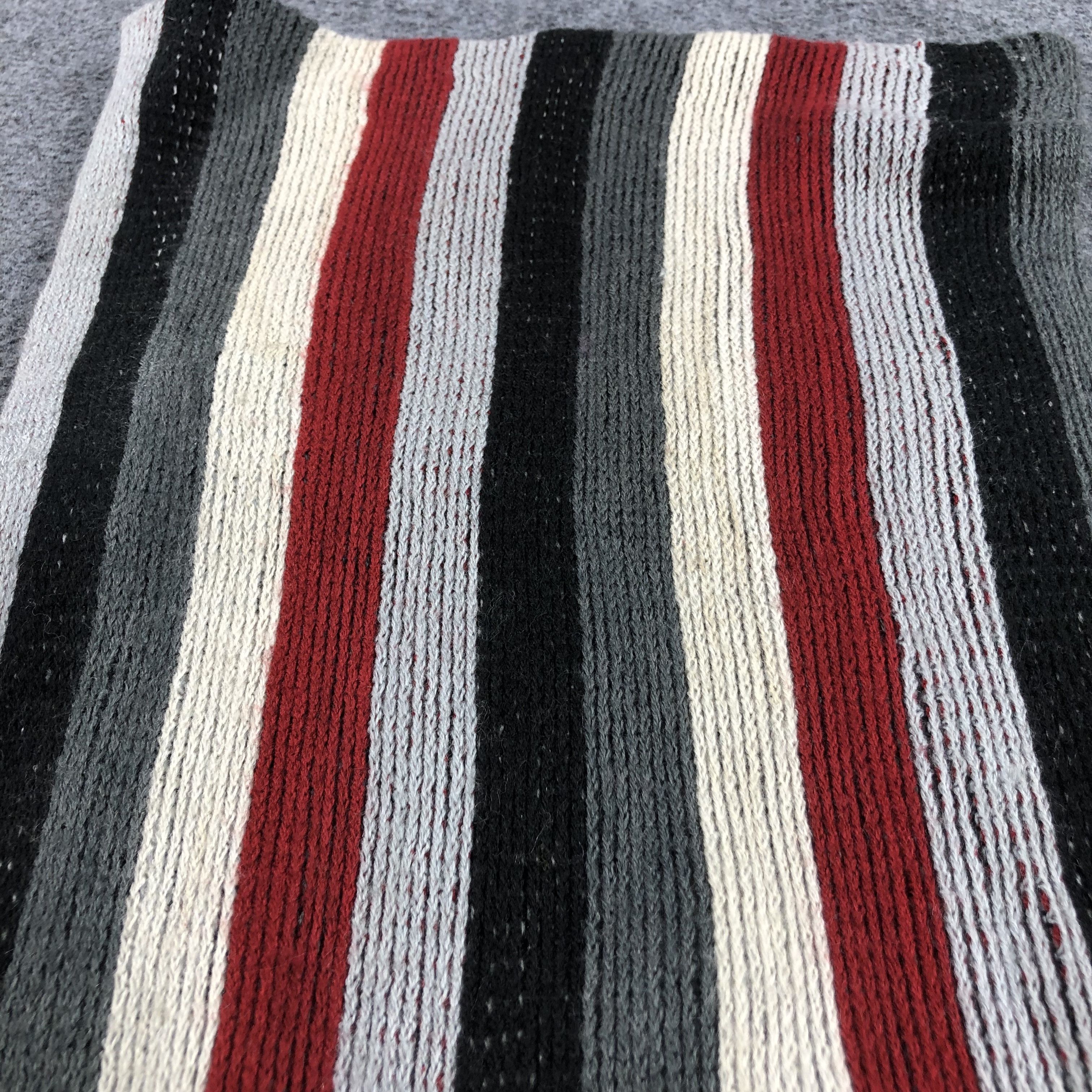 Takeo Kikuchi Takeo Kikuchi Stripes Wool Scarf Muffler V888 Size ONE SIZE - 5 Thumbnail