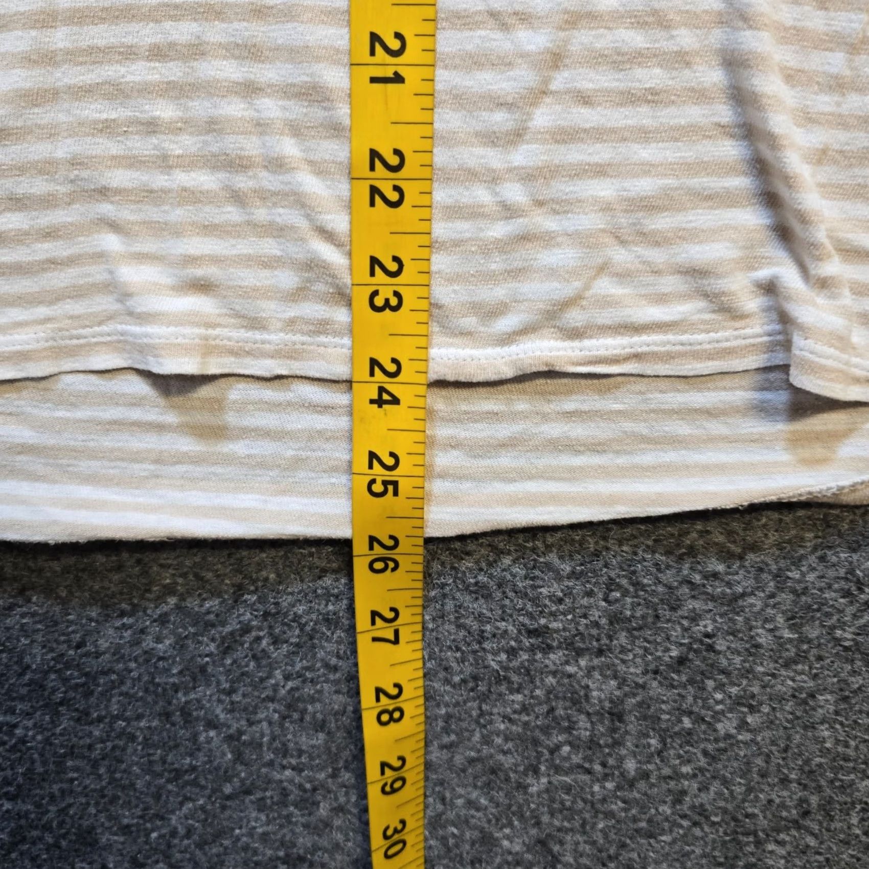 J. Jill J. Jill Top Womens XL Beige Stripe Short Sleeve Linen Blend Stretch Capsule Shirt XS? Size XL / US 12-14 / IT 48-50 - 6 Thumbnail