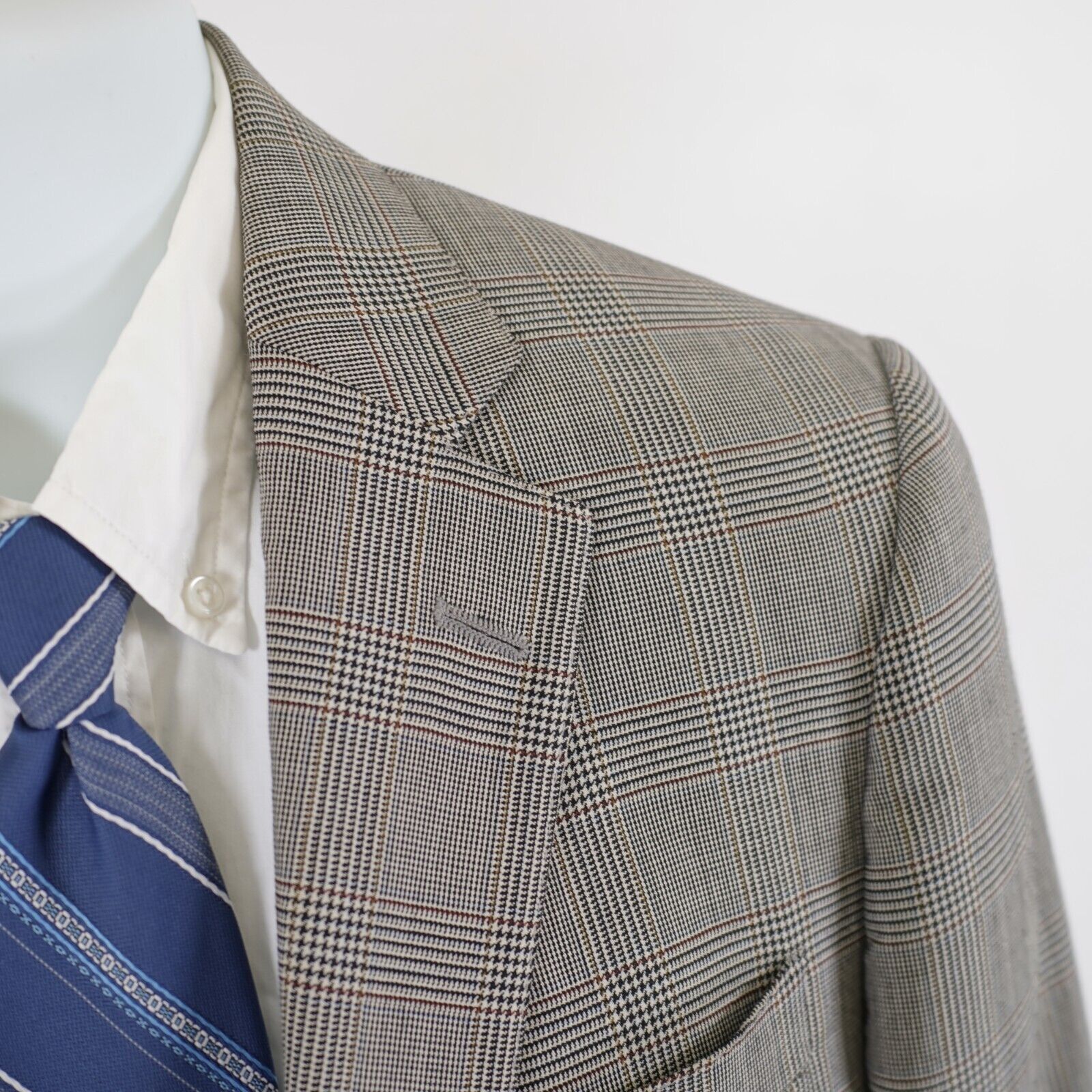 Hart Schaffner Marx Hart Schaffner Marx Wool Black Tan Glen Plaid Blazer 38R 2 B Size 38R - 2 Thumbnail