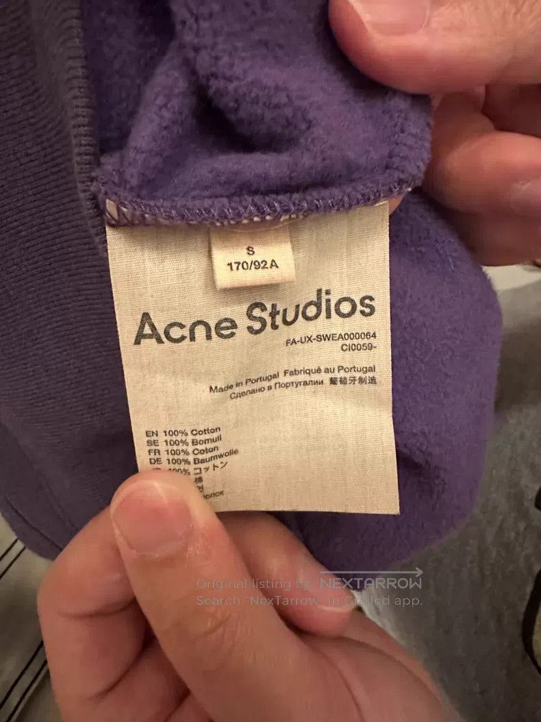 Acne Studios Acne Studios Purple Smile Hooded Sweatshirt, 100% Cotton, Size US S / EU 44-46 / 1 - 6 Thumbnail