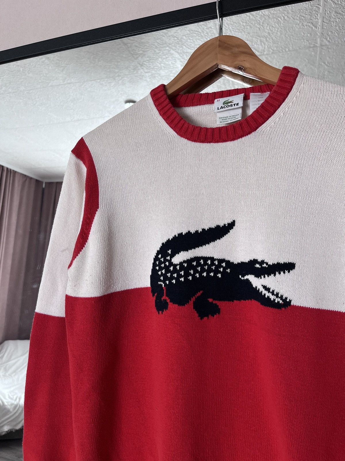 Lacoste LACOSTE Vintage Sweater 90s Big Logo Sweatshirt Size US S / EU 44-46 / 1 - 2 Thumbnail