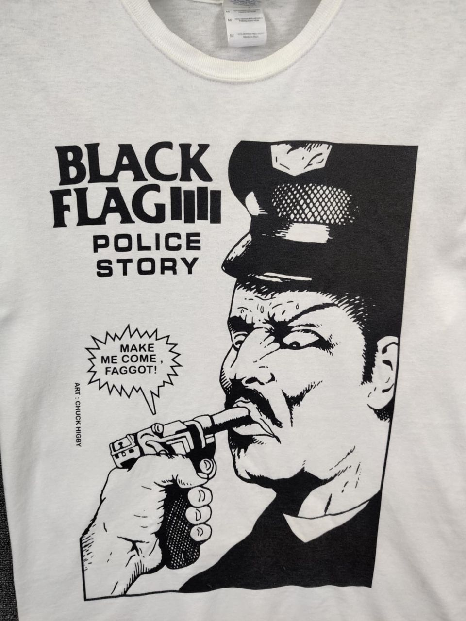 Band Tees Vintage Black Flag Police Story Band Tee Tshirt Size US M / EU 48-50 / 2 - 2 Thumbnail