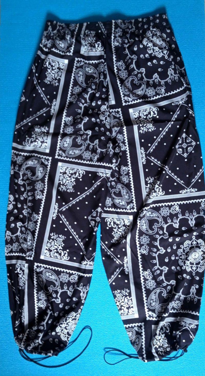 Designer × Vintage Hippie Goth Boho Print Drawstring Baggy Punk Rock Pants Rave Size US 29 - 7 Thumbnail