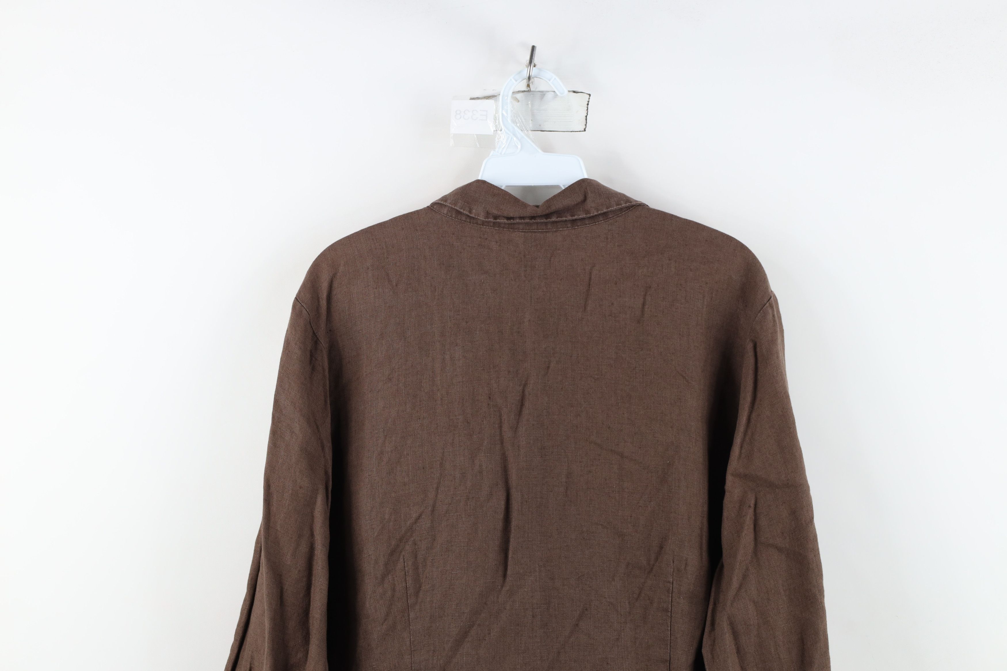 Vintage Vintage 90s Lagenlook Collared Button Shirt Brown Size XXL / US 16-18 / IT 52-54 - 12 Thumbnail