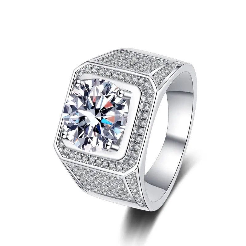 Other 2 Carat D Color Moissanite Ring Luxury Bands S925 Silver Size ONE SIZE - 1 Thumbnail